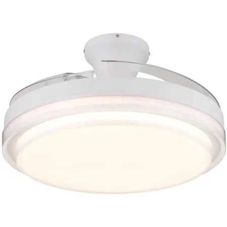 Ventilatore Soffitto con Luce Bianco 106 cm LED CCT Pale Richiudibili