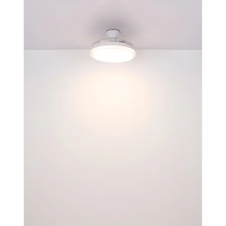 Ventilatore Soffitto con Luce Bianco 106 cm LED CCT Pale Richiudibili
