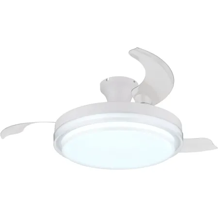Ventilatore Soffitto con Luce Bianco 106 cm LED CCT Pale Richiudibili