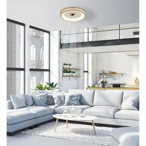 Ventilatore da Soffitto con Luce LED Dimmerabile Bianco Legno 3 Pale 2