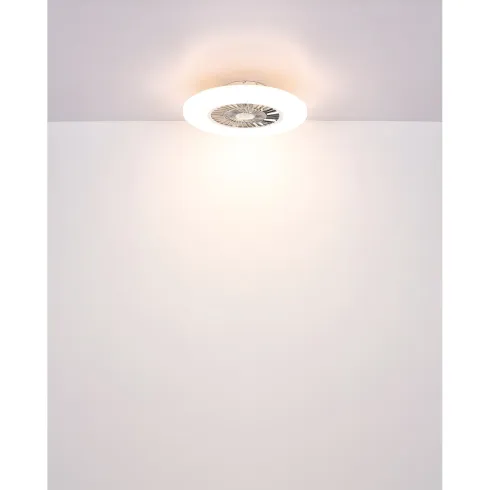 Ventilatore da Soffitto con Argento Bianco 60 cm LED RGB Telecomando