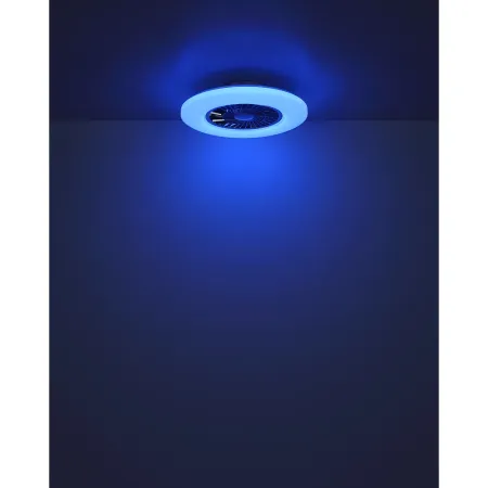 Ventilatore da Soffitto con Argento Bianco 60 cm LED RGB Telecomando