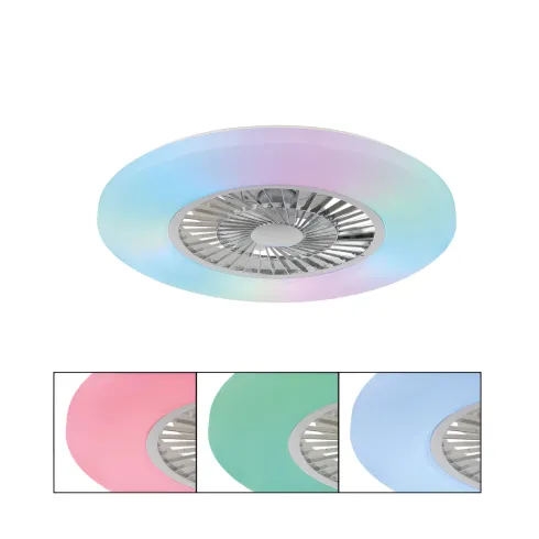 Ventilatore da Soffitto con Argento Bianco 60 cm LED RGB Telecomando