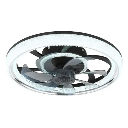 Ventilatore da Soffitto con Luce Nero Cristalli LED Dimmer Telecomando