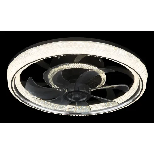 Ventilatore da Soffitto con Luce Nero Cristalli LED Dimmer Telecomando