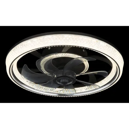 Ventilatore da Soffitto con Luce Nero Cristalli LED Dimmer Telecomando