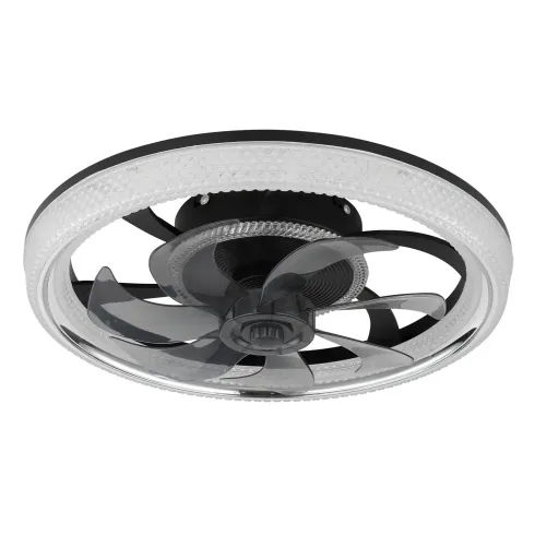 Ventilatore da Soffitto con Luce Nero Cristalli LED Dimmer Telecomando