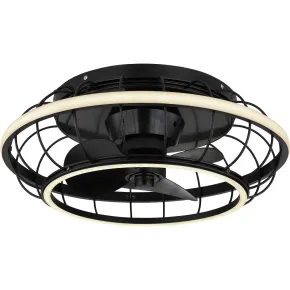 Ventilatore Soffitto con Luce Doppio LED Dimmerabile Nero Opale