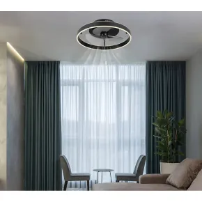 Ventilatore da Soffitto con Luce LED Dimmerabile Nero Opale Telecomando 2