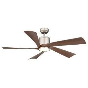 Ventilatore Soffitto con Luce Dimmerabile Grigio 5 Pale Effetto Legno