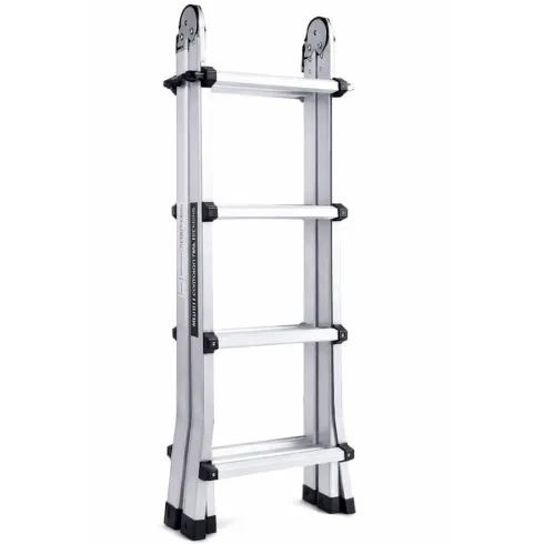 Scala 4+4 Gradini Allungabile 4.2 Multiuso Scaletta Zoppa Alluminio Telescopica