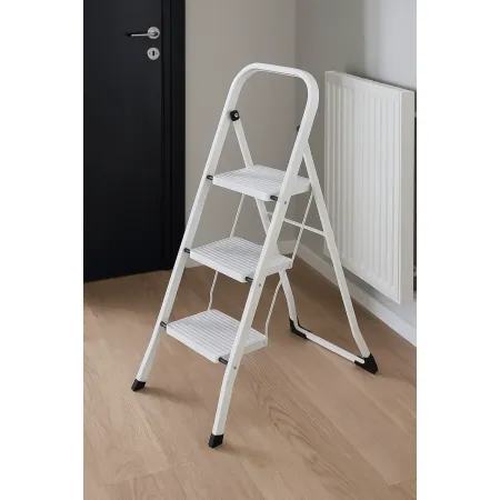 Sgabello Scala Pieghevole 3 Gradini in Acciaio Domestica Salvaspazio Scaletta | BricoShop24