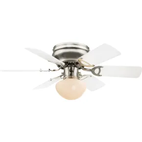Ventilatore Soffitto con Luce 76 cm 6 Pale Reversibili MDF Bianco Nero