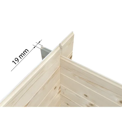 Casetta in Legno Grezzo 19 mm 200x200 cm Blockhouse Porta Doppia