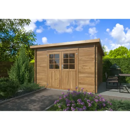 Casetta in Legno Impregnato 322x292 Blockhouse 28 mm Porta Doppia