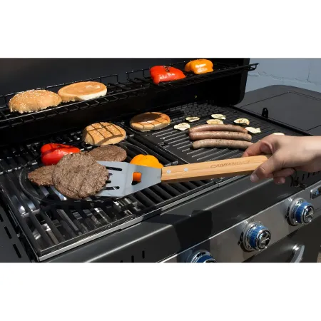 Set Utensili Barbecue Campignaz 10 Pezzi Acciaio Inox Manico in Legno