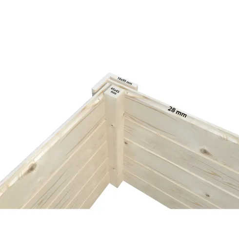 Casetta in Legno Grezzo 28 mm 276x282 Blockhouse Porta Doppia Vetrata