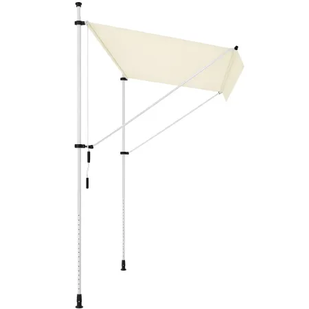 Tenda da Sole a Caduta Senza Viti 250x130 Altezza Regolabile Beige