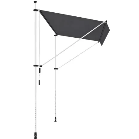 Tenda da Sole a Caduta Senza Viti 250x130 Altezza Regolabile Antracite