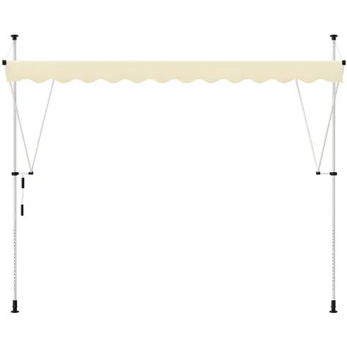 Tenda da Sole a Caduta Senza Viti 300x130 Altezza Regolabile Beige
