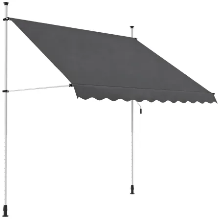 Tenda da Sole a Caduta Senza Viti 300x130 Altezza Regolabile Antracite