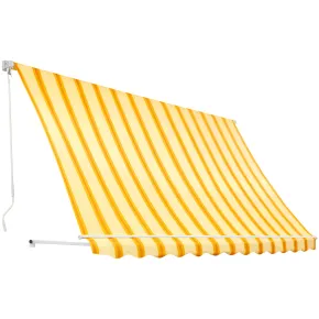 Tenda da Sole a Caduta 250x250 cm Rigato Giallo Bianco Senza Cassone