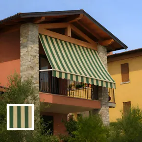 Tenda da Sole a Caduta 300x250 Riga Verde Bianco Bracci Senza Cassone 2