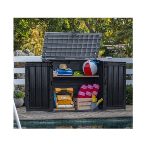 Box Porta Attrezzi da Giardino Keter Nero per Esterno Ripostiglio in Resina | BricoShop24