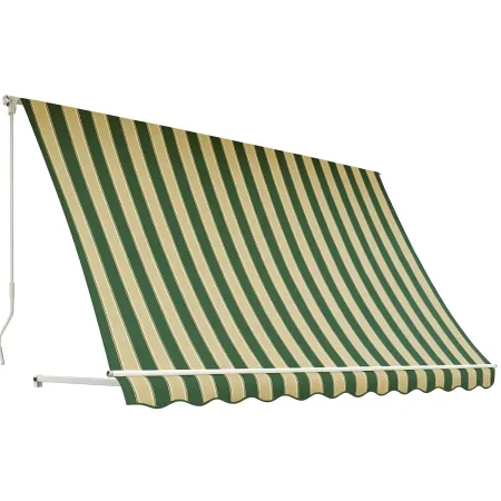 Tenda da Sole a Caduta 400x300 Riga Verde Bianco Bracci Senza Cassone