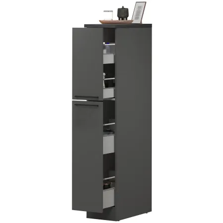 Colonna Portaspezie Antracite 2 Cassetti Soft Close Legno Nobilitato
