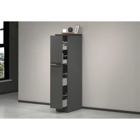 Colonna Portaspezie Antracite 2 Cassetti Soft Close Legno Nobilitato