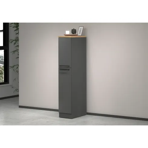 Colonna Portaspezie Antracite Rovere 2 Cassetti Soft Close in Legno