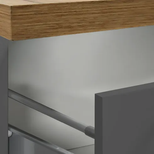 Colonna Portaspezie Antracite Rovere 2 Cassetti Soft Close in Legno