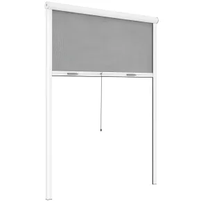 Zanzariera a Rullo Verticale 160x160 Riducibile in Alluminio Bianco
