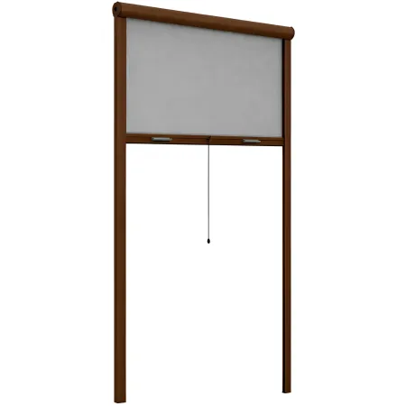 Zanzariera a Rullo Verticale 60x150 Riducibile in Alluminio Marrone