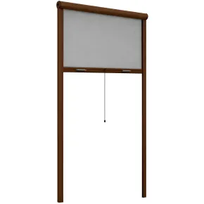 Zanzariera a Rullo Verticale 100x160 Riducibile in Alluminio Marrone