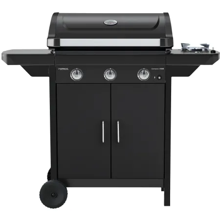 Barbecue a Gas Campignaz 3 Fuochi Coperchio Termometro Acciaio Nero