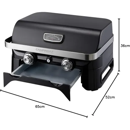 Barbecue a Gas 2 Fuochi Campignaz da Tavolo 65x52x36 cm Coperchio