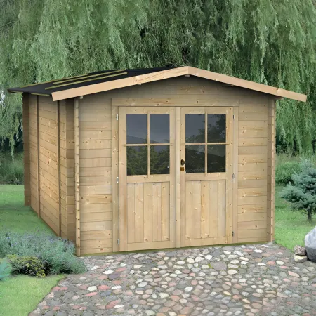 Casetta in Legno 2x2.5 25 mm con Pavimento Rimessa Porta Attrezzi da Giardino | BricoShop24