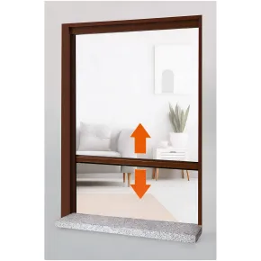 Zanzariera a Rullo Verticale 140x160 Riducibile in Alluminio Marrone 2