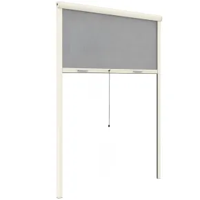 Zanzariera a Rullo Verticale 120x160 Riducibile in Alluminio Avorio