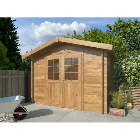 Casetta in Legno Impregnato 28 mm 296x200cm Blockhouse Doppia Porta