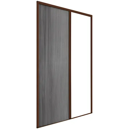 Zanzariera Plissettata Laterale Marrone Guida Bassa Porta 150x240