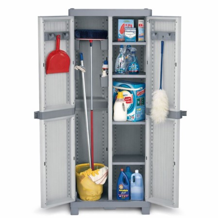 Armadio in Resina Portascope da Esterno Mobile Balcone Plastica con Ripiani