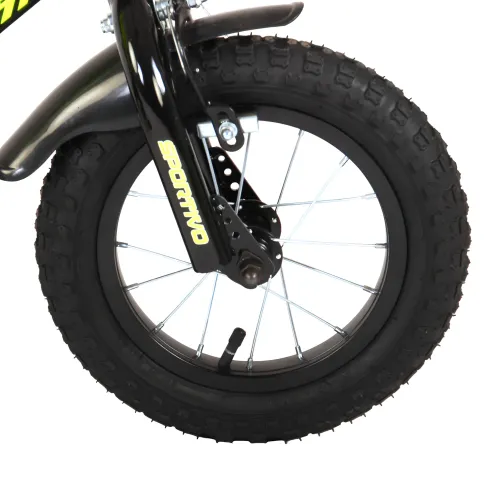 Bicicletta Bambini 16" Sportiva Giallo Rotelle Removibili Borraccia
