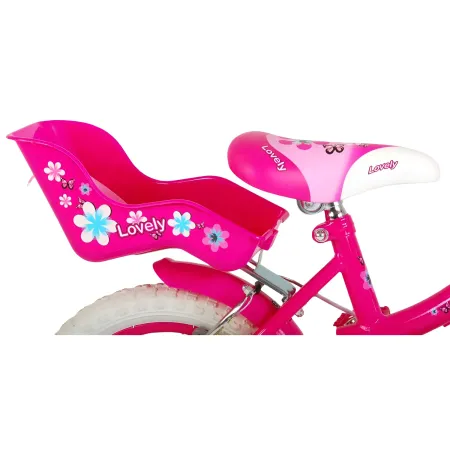 Bicicletta Bambini 14" Sportiva Rosa Rotelle Removibili Borraccia
