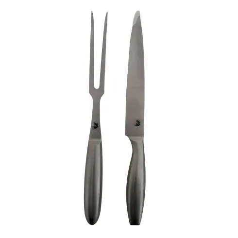 Set da Taglio per Barbecue Acciaio Inox Coltello Forchetta 33 cm
