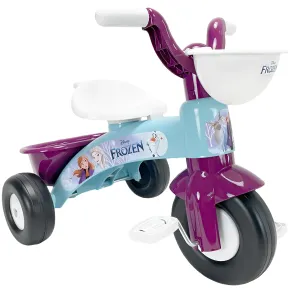 Triciclo Primi Passi per Bambini Frozen Disney 3 Ruote 2 Cestini