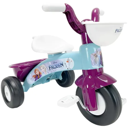 Triciclo Primi Passi per Bambini Frozen Disney 3 Ruote 2 Cestini