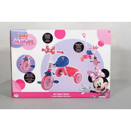 Triciclo per Bambini con Maniglia Regolabile Minnie Disney Ruote EVA